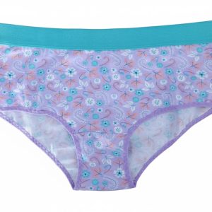Pantaleta Clásica para Mujer - Estampado Floral Lila y Menta con Cintura Elástica