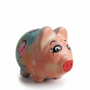 Alcancía de Cerdito Artesanal - Diseño Pintado a Mano con Acabado Vintage