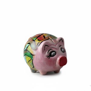 Alcancía de Cerdito Rosa "Edición Primavera" - Pintada a Mano