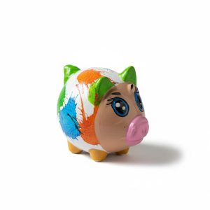 Alcancía de Cerdito "Splash Art" - Diseño Urbano Pintado a Mano