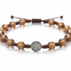 Manilla de San Benito "Protección Clásica" – Cuentas de Ámbar Sintético