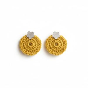 Aretes Tejidos "Flor de Sol" – Artesanía en Crochet