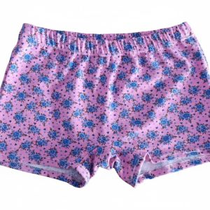 Pantaleta Tipo Boxer para Mujer - Estampado Floral Rosa y Azul